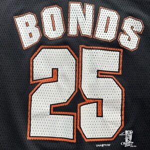Giants Baseball Team Barry Bonds 25 Black Jersey Black mesh, White and Orange
